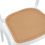 Πολυθρόνα Ember στοιβαζόμενη pakoworld με UV protection PP μπεζ- λευκό 52 5x56 5x81εκ c501326