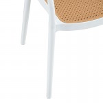 Πολυθρόνα Ember στοιβαζόμενη pakoworld με UV protection PP μπεζ- λευκό 52 5x56 5x81εκ c501326