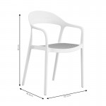 Πολυθρόνα Ember στοιβαζόμενη pakoworld με UV protection PP μπεζ- λευκό 52 5x56 5x81εκ c501326