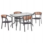 ΣΕΤ ΤΡΑΠΕΖΑΡΙΑΣ 5ΤΜΧ ADAM HM21160 ΚΑΡΕΚΛΕΣ ΑΛΟΥΜΙΝΙΟΥ ΤΡΑΠΕΖΙ 120x70 ΓΚΡΙ c501339