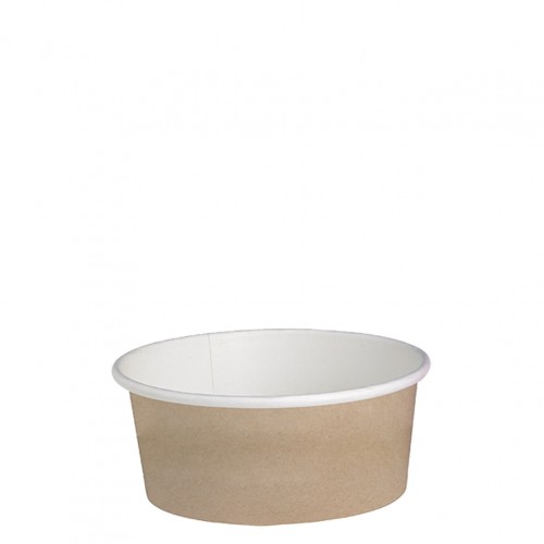 Χάρτινο δοχείο για σαλάτες 480ml Φ11 4cm χρώμα Kraft μίας χρήσης - Σετ 100 c501395