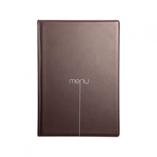 Menu PVC σειρά RISTO σοκολατί με 4 διαφάνειες 2 στα καλύμματα για 10 σελίδες A5 14 8x21cm DAG Italy c501403