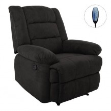 JULIA Massage Πολυθρόνα Relax Σαλονιού - Καθιστικού Ύφασμα Μαύρο c501436