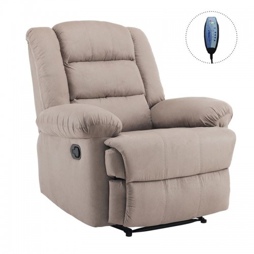 JULIA Massage Πολυθρόνα Relax Σαλονιού - Καθιστικού Ύφασμα Cappuccino c501437