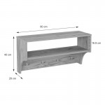 Κρεμάστρα Crosta pakoworld σε oak απόχρωση 80x28x40εκ c501444