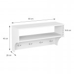 Κρεμάστρα Crosta pakoworld σε λευκή απόχρωση 80x28x40εκ c501449