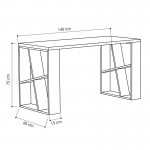 Γραφείο Honey pakoworld χρώμα λευκό - light oak 140x60x75εκ c501474