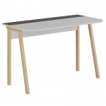 Γραφείο εργασίας Malia pakoworld λευκό-φυσικό-ανθρακί antique 120x60 5x75εκ c501475