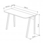 Γραφείο εργασίας Malia pakoworld λευκό-φυσικό-ανθρακί antique 120x60 5x75εκ c501475