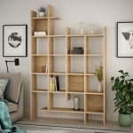 Βιβλιοθήκη Manco pakoworld σε oak απόχρωση 122x25 5x188εκ c501476