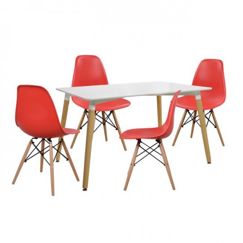 ΣΕΤ ΤΡΑΠΕΖΑΡΙΑ 5Τ ΤΡΑΠΕΖΙ MINIMAL 120x80x73 cm-TWIST ΚΟΚΚΙΝ HM10080 04 c501516