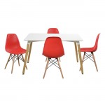 ΣΕΤ ΤΡΑΠΕΖΑΡΙΑ 5Τ ΤΡΑΠΕΖΙ MINIMAL 120x80x73 cm-TWIST ΚΟΚΚΙΝ HM10080 04 c501516