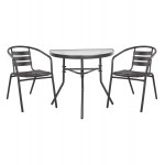 ΣΕΤ ΕΞΩΤ ΧΩΡΟΥ 3ΤΜΧ LAURA HM21112 ΤΡΑΠΕΖΙ ΗΜΙΚΥΚΛΙΚΟ 2 ΠΟΛΥΘΡΟΝΕΣ- ΓΚΡΙ c501531