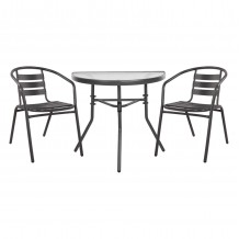 ΣΕΤ ΕΞΩΤ ΧΩΡΟΥ 3ΤΜΧ LAURA HM21112 ΤΡΑΠΕΖΙ ΗΜΙΚΥΚΛΙΚΟ 2 ΠΟΛΥΘΡΟΝΕΣ- ΓΚΡΙ c501531