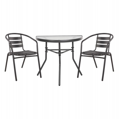 ΣΕΤ ΕΞΩΤ ΧΩΡΟΥ 3ΤΜΧ LAURA HM21112 ΤΡΑΠΕΖΙ ΗΜΙΚΥΚΛΙΚΟ 2 ΠΟΛΥΘΡΟΝΕΣ- ΓΚΡΙ c501531