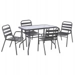 ΣΕΤ ΤΡΑΠΕΖΑΡΙΑΣ 5ΤΜΧ ADAM HM21219 ΚΑΡΕΚΛΕΣ ΜΕΤΑΛΛΙΚΕΣ ΤΡΑΠΕΖΙ 110x60 ΓΚΡΙ c501556