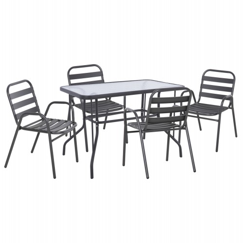ΣΕΤ ΤΡΑΠΕΖΑΡΙΑΣ 5ΤΜΧ ADAM HM21219 ΚΑΡΕΚΛΕΣ ΜΕΤΑΛΛΙΚΕΣ ΤΡΑΠΕΖΙ 110x60 ΓΚΡΙ c501556