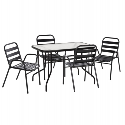 ΣΕΤ ΤΡΑΠΕΖΑΡΙΑΣ 5ΤΜΧ ADAM HM21219 01 ΚΑΡΕΚΛΕΣ ΜΕΤΑΛΛΙΚΕΣ ΤΡΑΠΕΖΙ 110x60 ΜΑΥΡΟ c501557