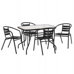 ΣΕΤ ΤΡΑΠΕΖΑΡΙΑΣ 5ΤΜΧ ADAM HM21220 ΚΑΡΕΚΛΕΣ ΜΕΤΑΛΛΙΚΕΣ ΤΡΑΠΕΖΙ 110x60 ΜΑΥΡΟ c501558