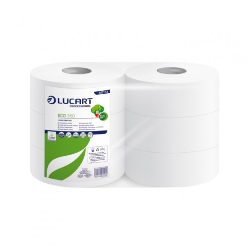 Ρολό υγείας EcoLabel 2Φ ανάγλυφο 973 φύλλα 9 1cm 360 μέτρα Lucart Professional - Σετ 6 c501568