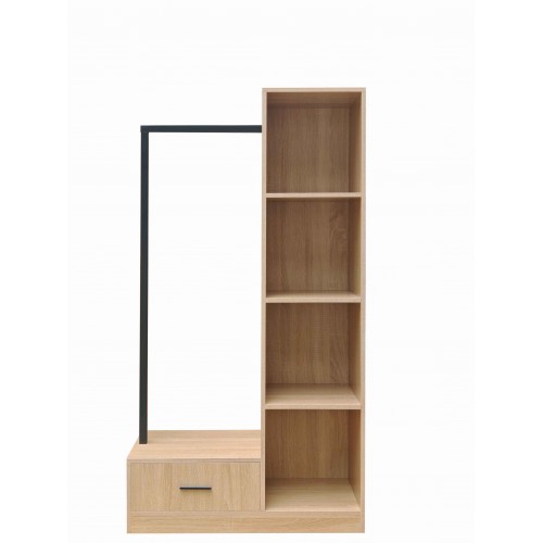 Έπιπλο εισόδου Erdeco pakoworld mdf σε φυσική απόχρωση 80x40x150εκ c501576