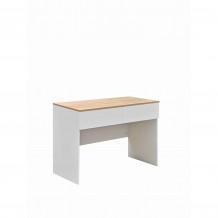 Γραφείο εργασίας Beleton pakoworld με συρτάρια mdf σε oak με λευκή απόχρωση 100x50x75εκ c501580