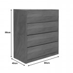 Συρταριέρα Kuanger pakoworld mdf σε καρυδί απόχρωση 80x40x80εκ c501590