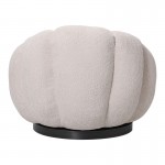 Πολυθρόνα περιστρεφόμενη με σκαμπό Nester pakoworld μπουκλέ ύφασμα σε μπεζ απόχρωση 98x97x69εκ c501601