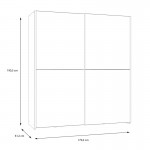 Ντουλάπα ρούχων Noez I pakoworld δίφυλλη με ράφια σε λευκή απόχρωση 170 5x61x190 5εκ c501616