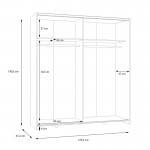 Ντουλάπα ρούχων Noez I pakoworld δίφυλλη με ράφια σε λευκή απόχρωση 170 5x61x190 5εκ c501616