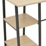 Γραφείο εργασίας Ferje pakoworld με ράφια mdf σε φυσική με μαύρη απόχρωση 100x48x75εκ c501635