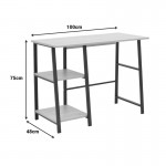 Γραφείο εργασίας Ferje pakoworld με ράφια mdf σε φυσική με μαύρη απόχρωση 100x48x75εκ c501635