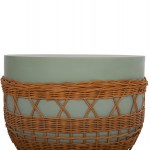 ΤΡΑΠΕΖΙ ΣΑΛΟΝΙΟΥ VILHENA HM18165 FIBER CEMENT ΠΡΑΣΙΝΟ-RATTAN ΦΥΣΙΚΟ Φ56x47Υεκ c501647