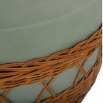 ΤΡΑΠΕΖΙ ΣΑΛΟΝΙΟΥ VILHENA HM18165 FIBER CEMENT ΠΡΑΣΙΝΟ-RATTAN ΦΥΣΙΚΟ Φ56x47Υεκ c501647