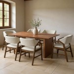 Τραπεζαρία Eleganza-Livia pakoworld σετ 7τεμ mdf σε καρυδί-εκρού απόχρωση 180x99x75 8εκ c501656