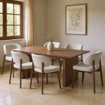 Τραπεζαρία Eleganza-Siena pakoworld σετ 7τεμ mdf σε καρυδί-εκρού απόχρωση 180x99x75 8εκ c501658