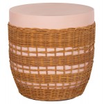 ΒΟΗΘΗΤΙΚΟ ΤΡΑΠΕΖΙ VILHENA HM18166 FIBER CEMENT ΡΟΖ-RATTAN ΦΥΣΙΚΟ Φ44 5x45Υεκ c501661