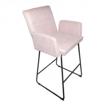 Σκαμπό μπαρ Essential pakoworld ύφασμα σαπιο μήλο-πόδι μαύρο μεταλλικό 57x64 5x107εκ SET 4τμχ c501674