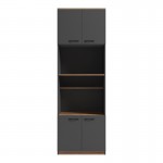 Ντουλάπα κουζίνας Rowan pakoworld σε oak-ανθρακί απόχρωση 60x42x182εκ c501686