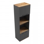 Ντουλάπα κουζίνας Rowan pakoworld σε oak-ανθρακί απόχρωση 60x42x182εκ c501686