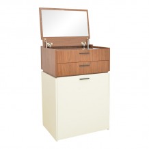 Τουαλέτα κρεβατοκάμαρας Sonlen pakoworld σε καρυδί-κρεμ απόχρωση 60x45x130εκ c501823