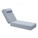 SUNLOUNGER Μαξιλάρι Ξαπλώστρας 20cm Προσκέφαλο Ύφασμα Water Repellent Γκρι Φερμουάρ c501861