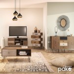 Κονσόλα Boho pakoworld καρυδί με μεταλλικά πόδια 100x50 5x74 5εκ c501864