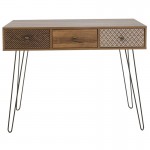 Κονσόλα Boho pakoworld καρυδί με μεταλλικά πόδια 100x50 5x74 5εκ c501864