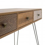 Κονσόλα Boho pakoworld καρυδί με μεταλλικά πόδια 100x50 5x74 5εκ c501864