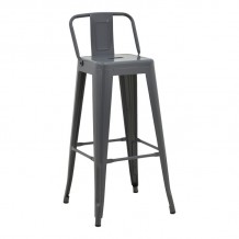 Σκαμπό μπαρ με πλάτη Utopia pakoworld μέταλλο σε ανθρακί απόχρωση 42x42x97εκ c501867