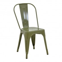 Καρέκλα Utopia pakoworld μέταλλο σε λαδί απόχρωση 44x44x85εκ c501872