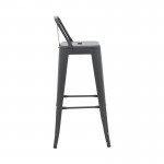 Σκαμπό μπαρ μεσαίου ύψους με πλάτη Utopia pakoworld μέταλλο σε ανθρακί απόχρωση 42x42x86εκ c501881