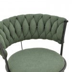 Σκαμπό μπαρ Alkia I pakoworld ύφασμα σε χακί απόχρωση- πόδι μαύρο μέταλλο 50x56x95εκ SET 2τμχ c501882