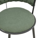 Σκαμπό μπαρ Alkia I pakoworld ύφασμα σε χακί απόχρωση- πόδι μαύρο μέταλλο 50x56x95εκ SET 2τμχ c501882